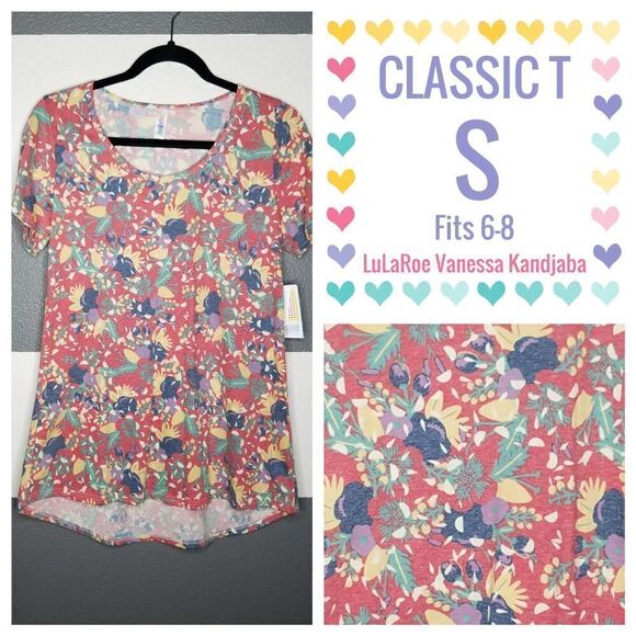 LuLaRoe Classic Tee Small Floral NEW - Picture 1 of 1